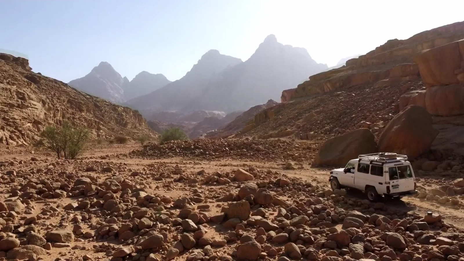 Hikers entering the Red Sea mountains