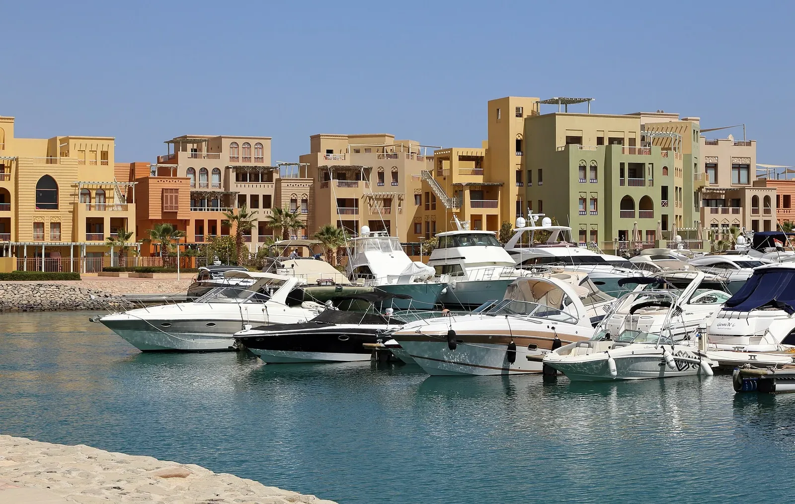 Yachts and waterfront architecture at El Gouna New Marina